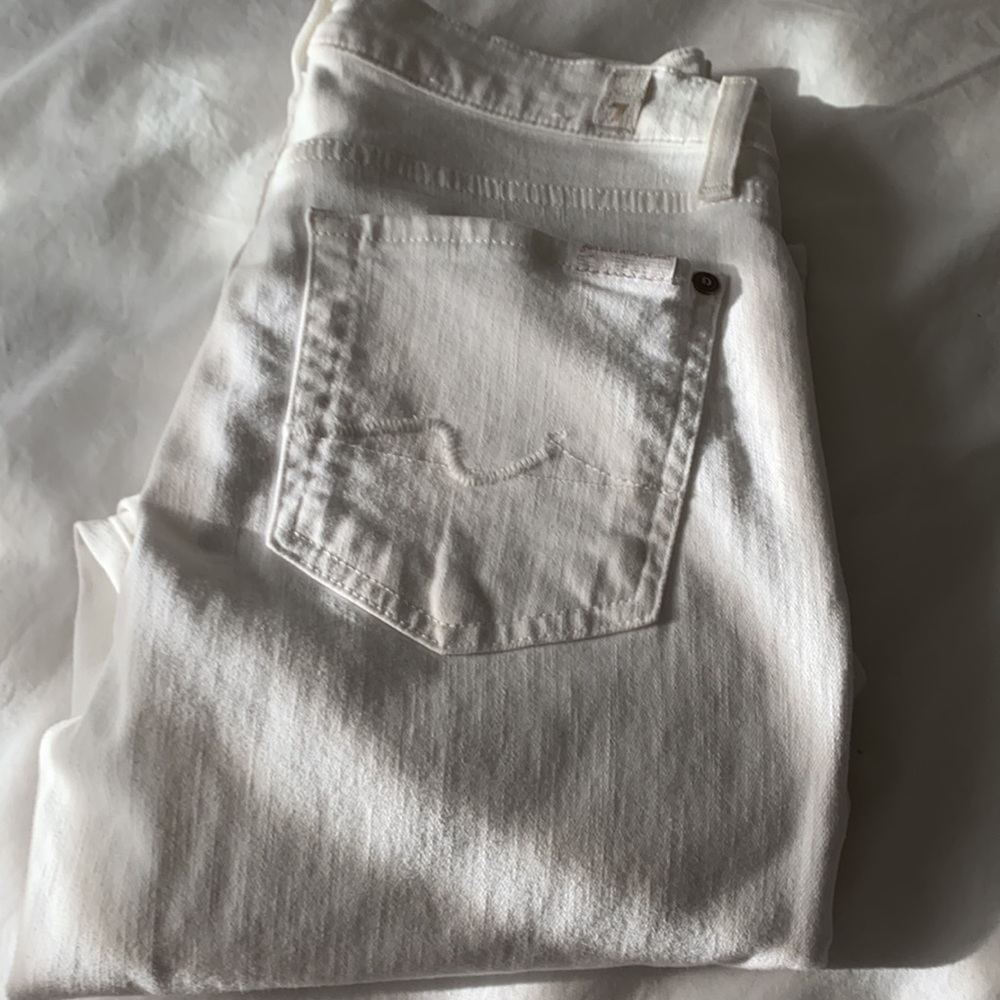 7 for All Mankind White Denim Jeans
